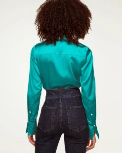 Best Ramy Brook Victoria Silk Button Down Blouse