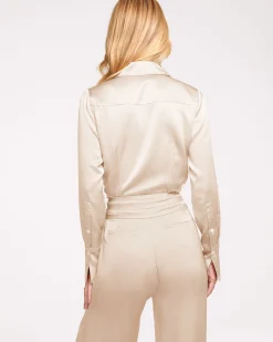 Best Ramy Brook Victoria Silk Button Down Blouse