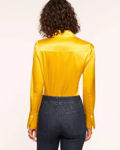 Best Ramy Brook Victoria Silk Button Down Blouse