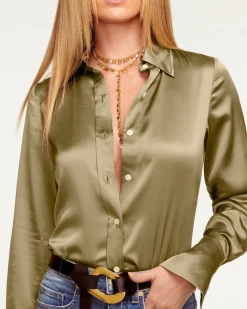 Best Ramy Brook Victoria Silk Button Down Blouse