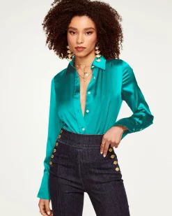 Best Ramy Brook Victoria Silk Button Down Blouse