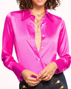 Best Ramy Brook Victoria Silk Button Down Blouse