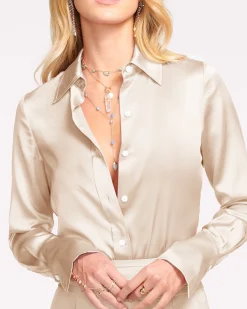 Best Ramy Brook Victoria Silk Button Down Blouse