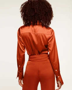 Best Ramy Brook Victoria Silk Button Down Blouse