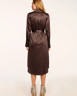 Fashion Ramy Brook Victoria Silk Button Down Midi Dress