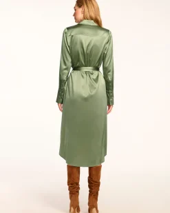Fashion Ramy Brook Victoria Silk Button Down Midi Dress