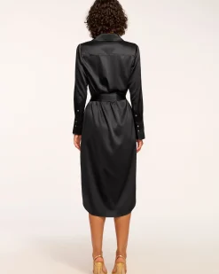 Fashion Ramy Brook Victoria Silk Button Down Midi Dress