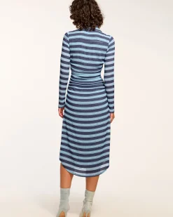Hot Ramy Brook Wyatt Button Down Knit Maxi Dress Bluestripe