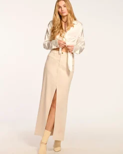 New Ramy Brook Xavier Denim Maxi Skirt
