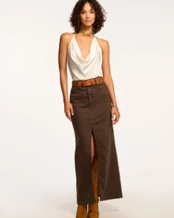 New Ramy Brook Xavier Denim Maxi Skirt