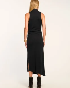 Outlet Ramy Brook Ximena Rib Knit Midi Dress Black