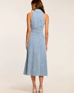 Sale Ramy Brook Yesenia Textured Denim Midi Dress Texturedwash