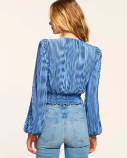 Best Ramy Brook Yolande V-Neck Crop Top Bluepleats